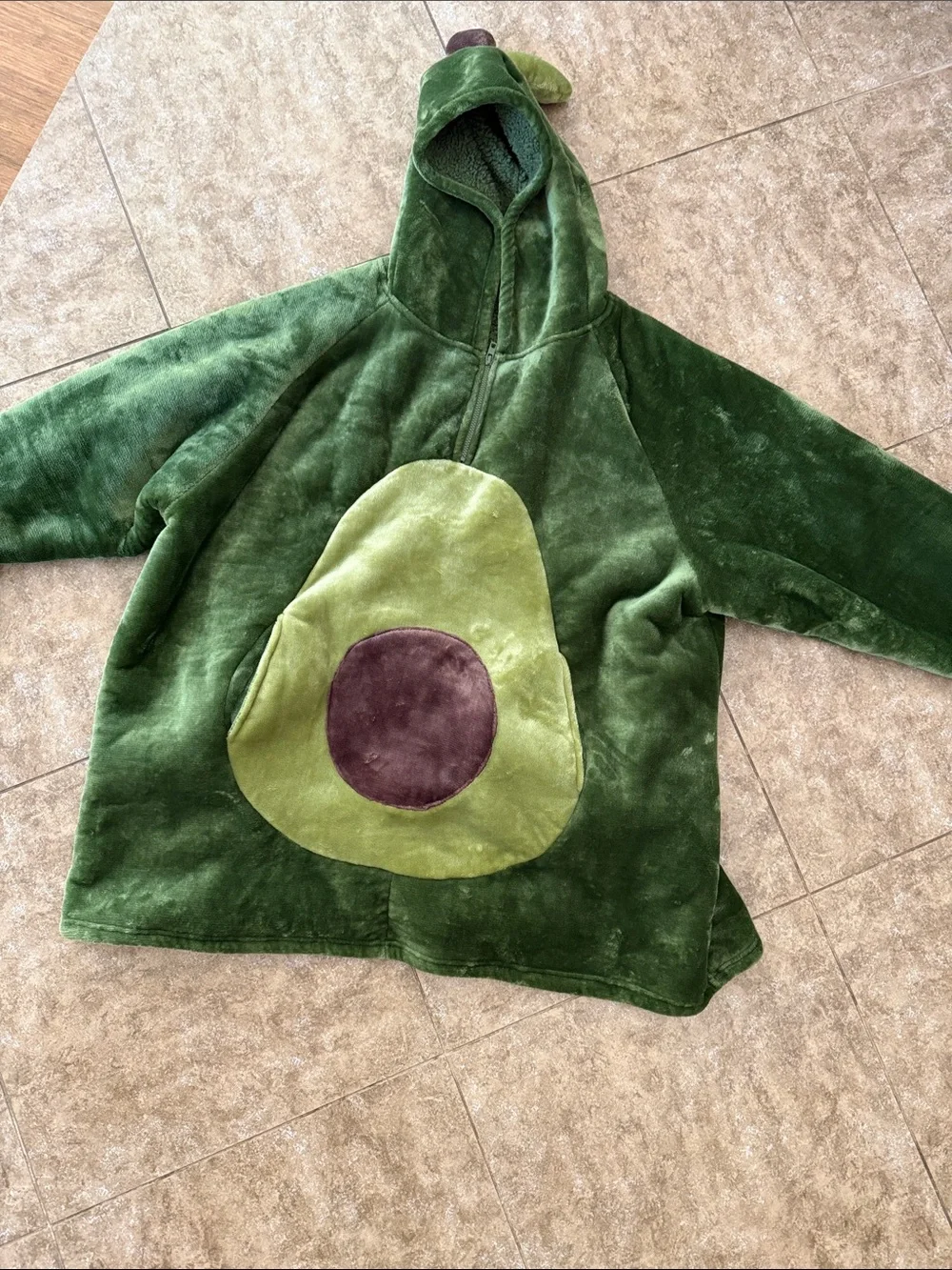 Cozy Green Avocado Plush Throw Hoodie